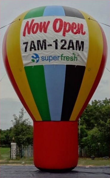 Green Yellow Red Black Rooftop Ad Now Open Balloon