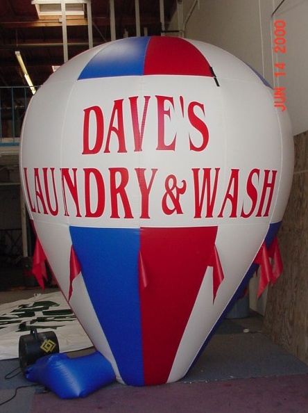 Red White Blue Rooftop Ad Daves Laundry Wash Balloon