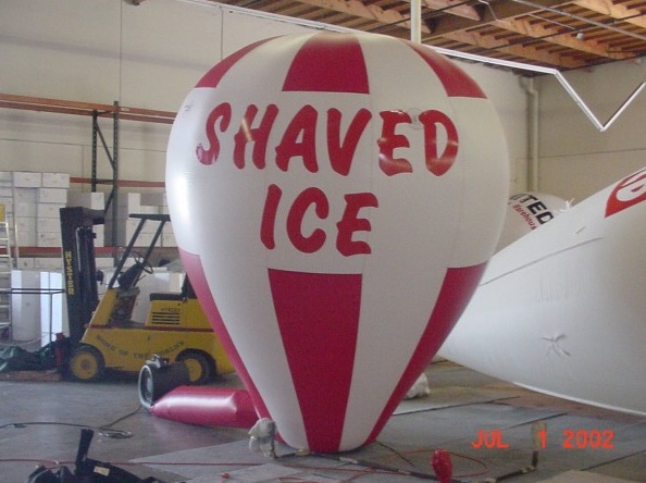 Red White Rooftop Ad Shaved Ice Balloon
