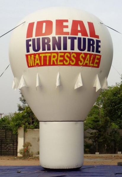 White Red Rooftop Ad Ideal Furniture Balloon