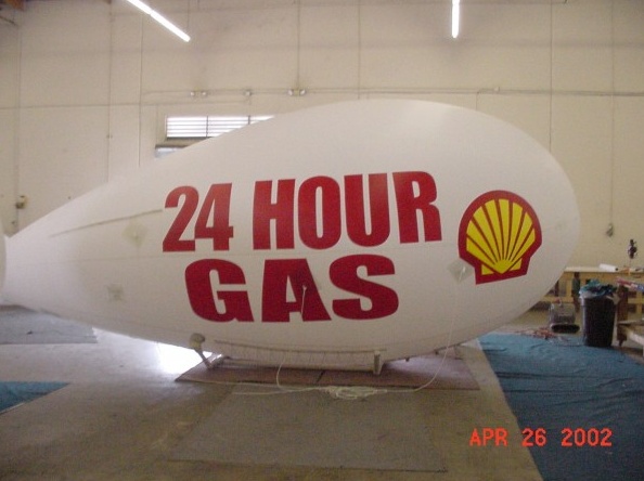 White Advertising 24Hour Gas Blimp