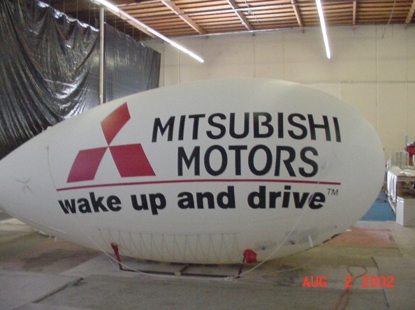 White Advertising Mitsubishi Motors Blimp