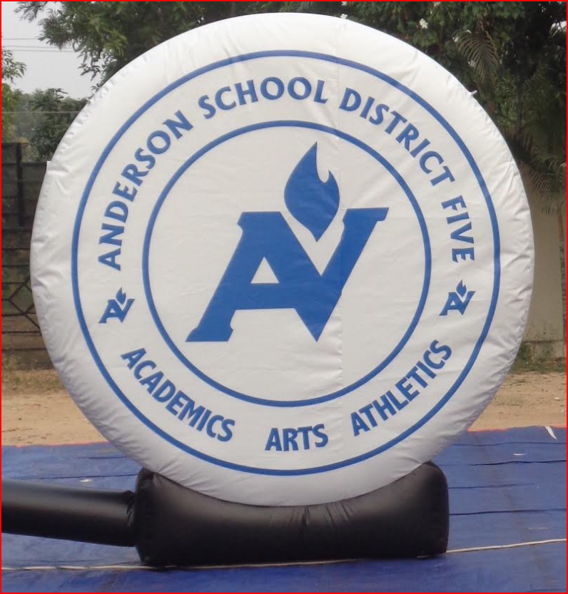 Custom Inflatable School District Logo Display
